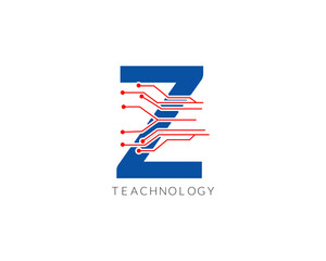 Modern Alphabet Latter Z Technology Logo and Icon Victor Illustration Design.