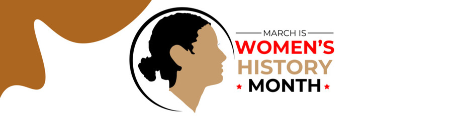 Women's History Month Typography vector design. women's history month celebration. march is women's history month. women empowerment month. international Women's History Month. illustration