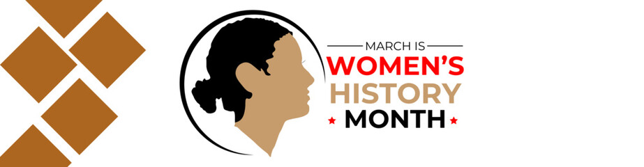 Women's History Month Typography vector design. women's history month celebration. march is women's history month. women empowerment month. international Women's History Month. illustration