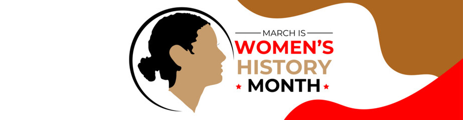 Women's History Month Typography vector design. women's history month celebration. march is women's history month. women empowerment month. international Women's History Month. illustration