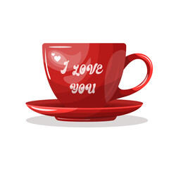 Cup with the inscription I love you
