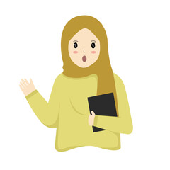 Young women wearing the hijab express their positive and negative feelings through body movements and facial expressions.