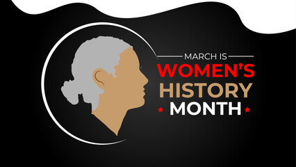 Women's History Month. Celebrated annual in March to mark women’s contribution to history. Female symbol. Women's rights. Girl power in world. banner, cover, poster, flyer, card. Vector illustration