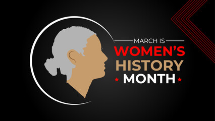 Women's History Month. Celebrated annual in March to mark women’s contribution to history. Female symbol. Women's rights. Girl power in world. banner, cover, poster, flyer, card. Vector illustration