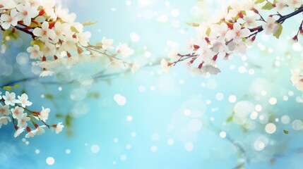 Spring flowers background with bokeh effect. Beautiful nature scene.