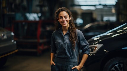 Obraz na płótnie Canvas Young female mechanic