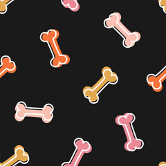 Seamless pattern with colorful bones
