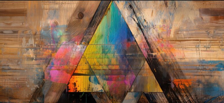 abstract color rainbow triangle background LGBTQIA, ai