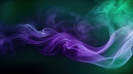 Abstract green and purple smoke on black background. cloud, a soft Smoke cloudy wave texture background.