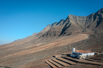 aerial view on a mansion at the coast of Fuerteventura