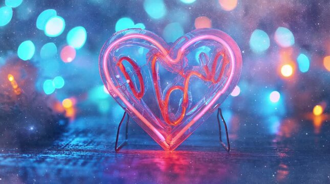 Blue and pink heart shapes, Valentines day background. Be my valentine theme. valentine celebration concept, Seamless looping 4k time-lapse virtual video animation background. Generated AI