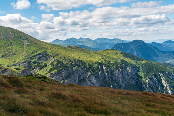 View from hiking trail bellow Malolaczniak hill summit in Western Tatras mountains