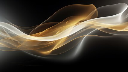 Abstract silver and gold  smoke on black background. cloud, a soft Smoke cloudy wave texture...
