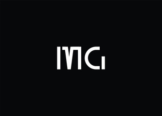 MG Letters Logo Design Slim. Creative White Letter Concept Illustration.