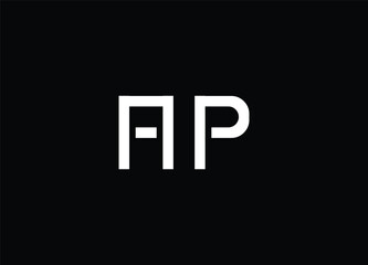 AP Letters Logo Design Slim Creative white Letter Concept Illustration