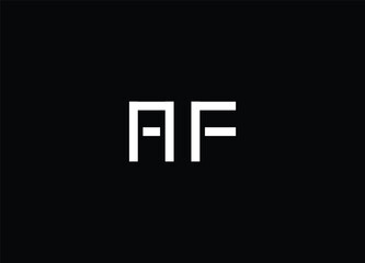 AF Letters Logo Design Slim. Creative Black Letter Concept Illustration