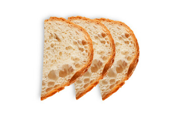 Sliced Sourdough Bread isolated on white background, homemade bakery concept