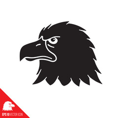 bald eagle head vector glyph icon