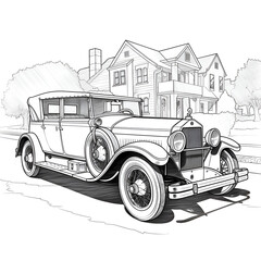 Rolls Royce Coloring Page, Luxury Car Colouring Page, For adult and kids, relaxing activities