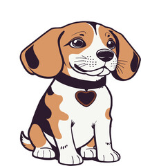 Cute funny cartoon dog vector puppy character. doggy illustration. Furry human friends home animals