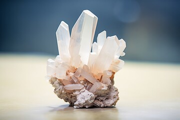 a close-up of a quartz crystal cluster - obrazy, fototapety, plakaty