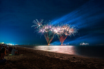 Lignano Pineta. Fireworks for the sea fire.