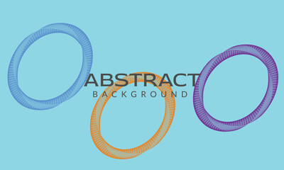 Light Blue Orange Purple Abstract Design with Overlapping Rings