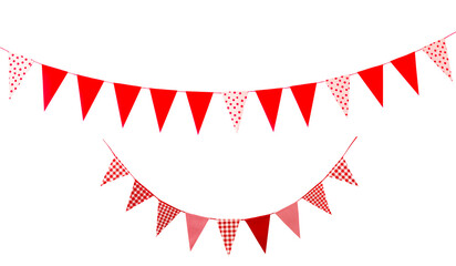 Obraz premium set of red party flags on a transparent background