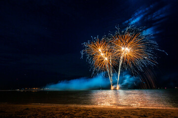 Lignano Pineta. Fireworks for the sea fire.