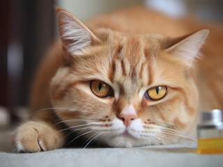 pet care and treatment, medicines and products for cat treatment, visit to the veterinarian, grooming salon, close-up