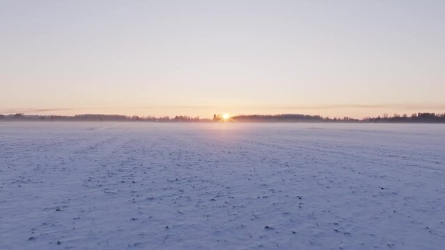 sunset in winter