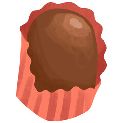 Valentine chocolate fudge dessert, sweet illustration