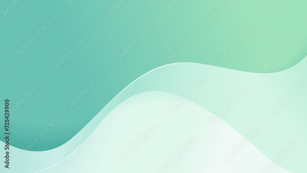 Wall mural Pastel green mint abstract wave background presentation template