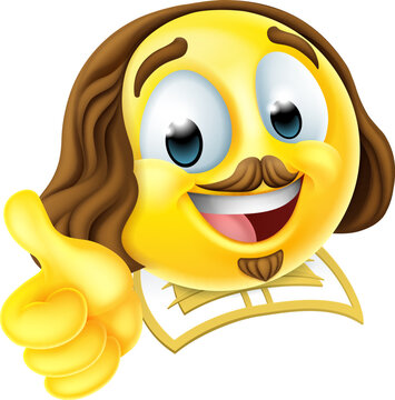 recommend clip art: A Shakespeare poet writer emoticon emoji cartoon face icon