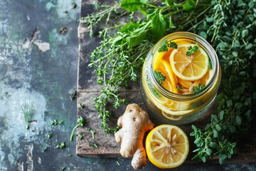 a jar of lemons and ginger