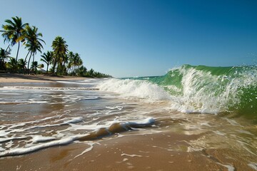 waves crashing waves on a beach