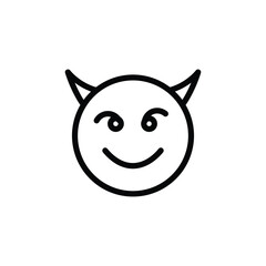 Devil icon with white background vector stock illustration