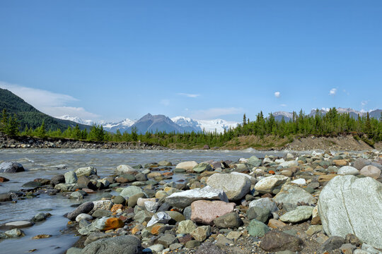At the end of the McCarthy road, Kennicott river bank