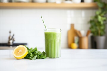 Fototapeta premium homemade green detox juice with kale