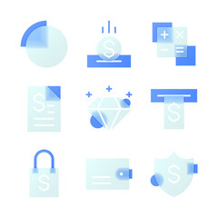 Modern Finance Glassmorphism Style Icon