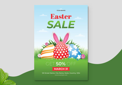 Easter Sunday Sale Flyer Layout Template