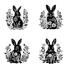 rabbit svg, rabbit clipart, rabbit png, rabbit silhouette, rabbit, bunny, easter, cartoon, illustration, animal, vector, hare, art, spring, holiday, egg, flower, card, fun, pink, drawing, baby, cute, 