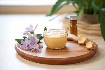natural organic moisturizer in wooden bowl