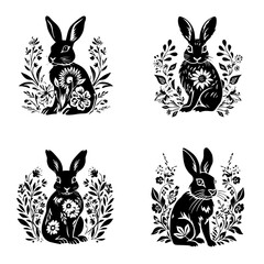 rabbit svg, rabbit clipart, rabbit png, rabbit silhouette, rabbit, bunny, easter, cartoon, illustration, animal, vector, hare, art, spring, holiday, egg, flower, card, fun, pink, drawing, baby, cute, 