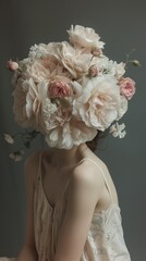 whimsical flower headpiece creates a stunning botanical-inspired fashion statement