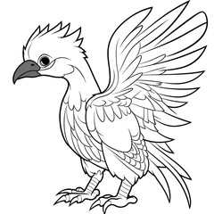 Naklejka premium Crow Coloring Page, Beautiful Design for your Project, Relaxing Colouring page for Adults and Kids