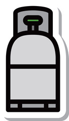 ステッカー作業道具単品アイコン　ガスボンベ