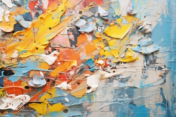 detailed texture of acrylic abstract painting in an art studio