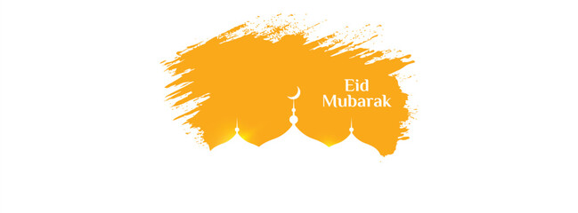 Watercolor style eid mubarak holiday banner for holy occasion