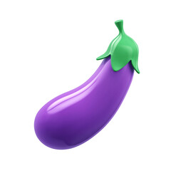 Eggplant isolated on white. Emoji icon. Clipping path included